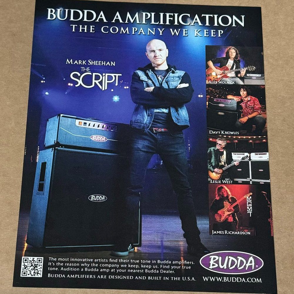 BUDDA AMPS - MARK SHEEHAN - THE SCRIPT - 2011 Print Advertisement